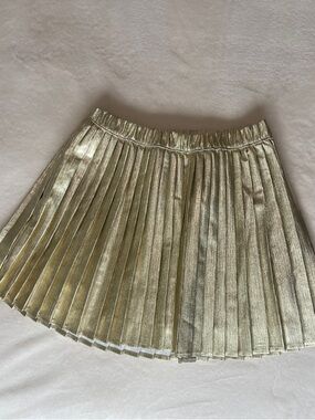 Metallic Gold Pleated kids Skirt